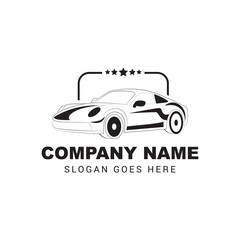 Obraz premium Modern Sports Car Logo Emblem with Stars