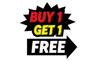 Fototapeta premium Buy one get one free sale isolated on transparent background
