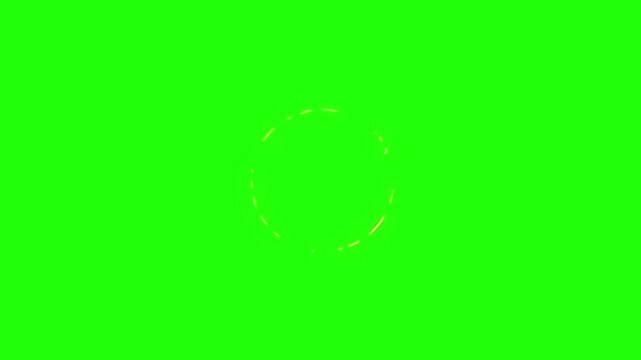 Cartoon yellow circular burst, comic power impact explosion element vfx effect isolated on transparent background.