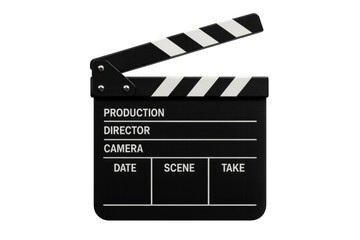 Clapperboard marking opening scene for film production, representing cinema, entertainment, and professional moviemaking