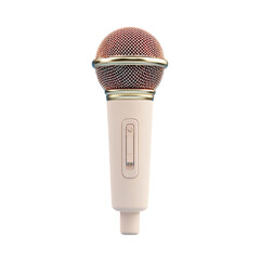 Rose-gold and cream dynamic microphone with a metallic mesh grille and a simple, compact design
