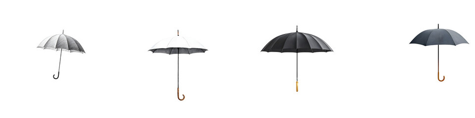 Umbrella Collection: Black, Grey, and White on White