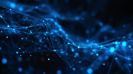 Dynamic blue network connections abstract background perfect for modern technology or science themed projects connecting data points visually