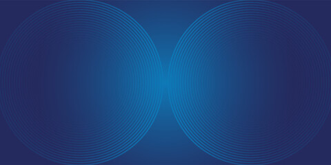 Dark abstract blue abstract vector background with bright and elegant glowing circle lines stacked together simple art modern design