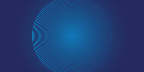 Dark abstract blue abstract vector background with bright and elegant glowing circle lines stacked together simple art