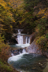 山梨県の西沢渓谷の紅葉
