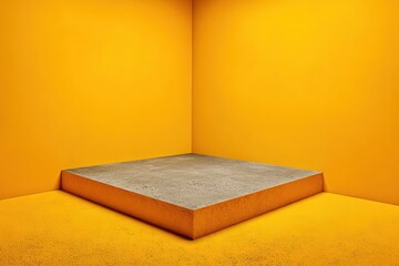 Modern Minimalist Concrete Platform In Yellow Studio