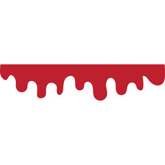 Red Blood Dripping Down Transparent Background Symbolizing Danger or Injury