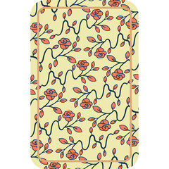 Floral Pattern On A Card Back With Rose Motifs And A Cream Background With A Cream Border