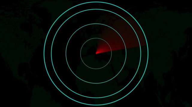 Abstract Hud call Radar concept. Radar point to detect enemy position. Green color Radar animation.