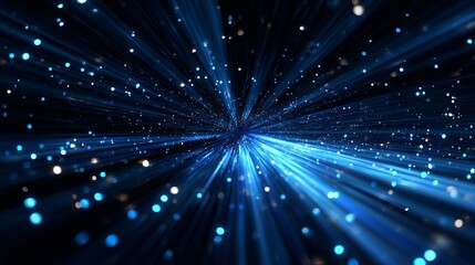 Stunning burst of blue light streaks creating a futuristic technological atmosphere, perfect for innovative concepts and creative projects