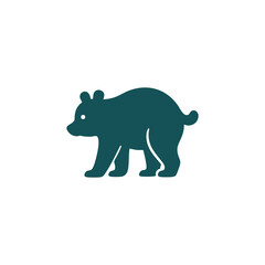 Minimalist Bear Silhouette Vector Logo
