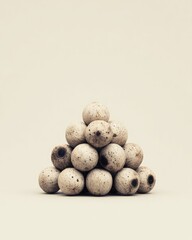 Stacked Sphere Collection On Beige Background