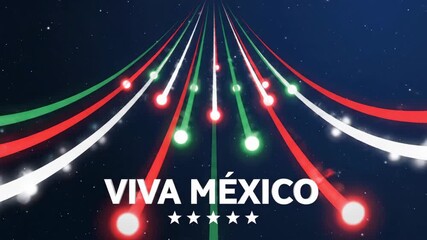 Dynamic patriotic celebration with vibrant flowing lines in red, white, and green national colors creating an energetic visual display for a festive event background Animation 4k - Powered by Adobe