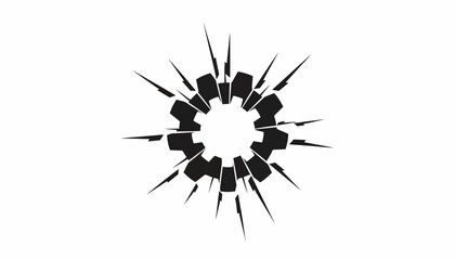 Abstract radial burst vector graphic iconic design element scalable illustration