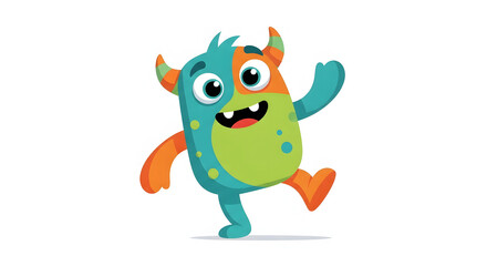 Fototapeta premium Playful Monster Cartoon Character with a Whimsical Grin and Colorful Design