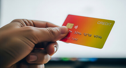 Close Up of Credit Card in Hand: Secure Online Shopping, E-Commerce Transactions, Payment Solutions, and Financial Security for Modern Digital Lifestyles and Banking Needs