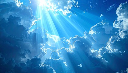 Obraz premium 太陽の光、空の風景画