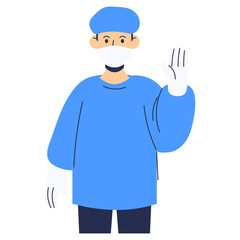 Surgeon Wearing Mask and Gloves