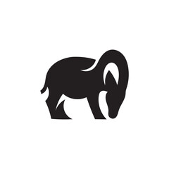 Minimalist Ram Silhouette Vector Logo