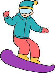 boy with snowboard