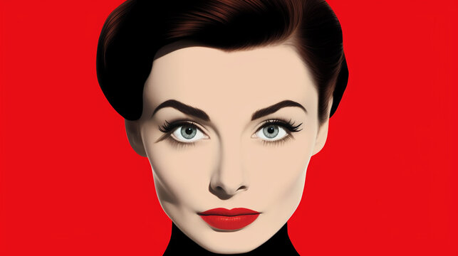 Pop Art Vintage advertising poster. Confused pretty girl illustration