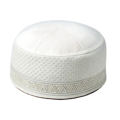 White Kufi Cap: Islamic Prayer Cap, Muslim Headwear, Religious Apparel