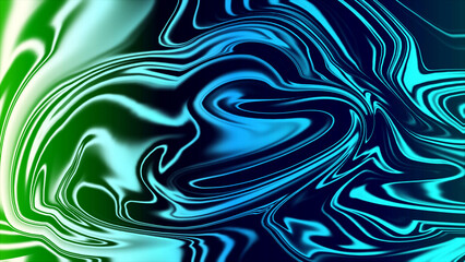 Mesmerizing liquid abstraction concept showcasing a harmonious gradient of vibrant green and deep blue flowing energy and calm aesthetics