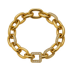 Beautiful gold chain bracelet with diamonds.