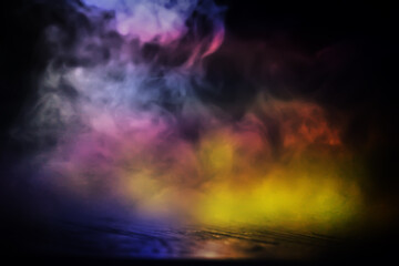 multicolor smoke on black background