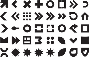 Vector icons: arrows, geometric shapes, symbols - free download eps silhouette