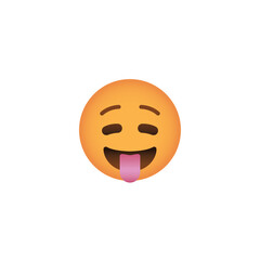 Funny Orange Emoji Face Sticking Tongue Out With Closed Eyes Against A White Background With A Transparent Background Overlay