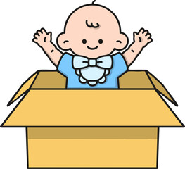 a baby in a box