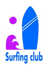 Surfing club vintage retro illustration
