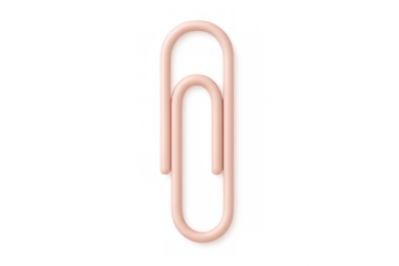 Pink paper clip stationery supply, holding documents together for office organization and administrative tasks, 3d rendering