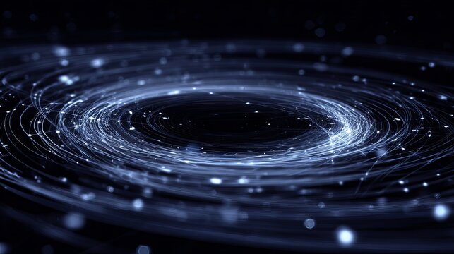 Captivating digital vortex of glowing blue lines and particles creating a sense of futuristic motion and innovation