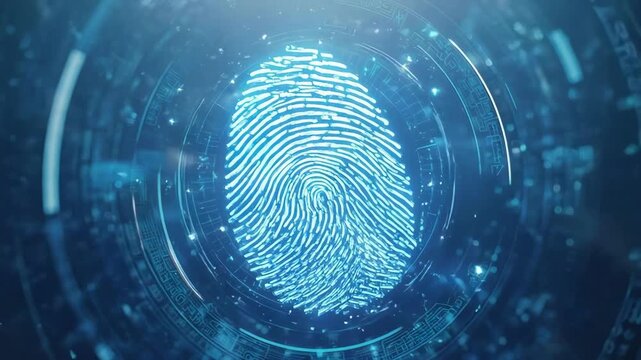 Digital Hologram Fingerprint Scanner Rotating Stock Footage