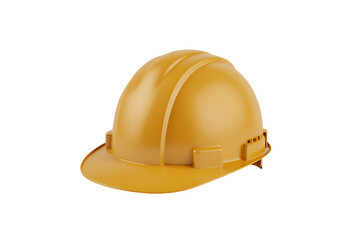 Hard hat safety equipment construction protection gear yellow industrial isolated on transparent background