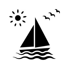 Yacht icon design template SVG