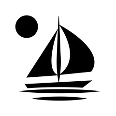Yacht icon design template SVG