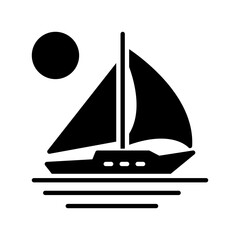 Yacht icon design template SVG