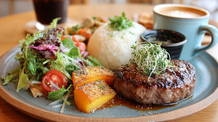 美味しそうなハンバーグステーキ