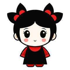 little girl in red dress