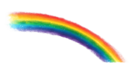 Vibrant rainbow arc with sparkling effect, isolated on transparent background