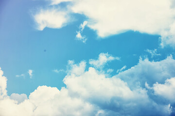 High clouds in the summer sky. Sky background. Meteorological observations of the sky.