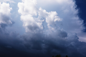 Sky landscape with clouds in pastel colors