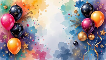 Festive Balloon Arrangement with Holiday Decorations