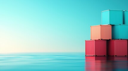 Export A container ship loaded with goods heading towards international markets for export.