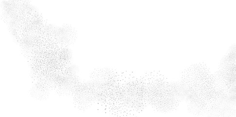 Naklejka premium Scattered grey dots forming cloud shapes on white background abstract black