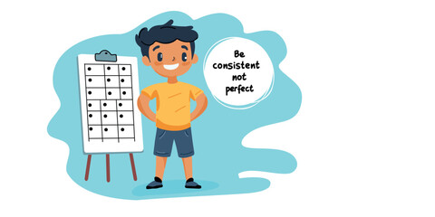 vector illustration be consistent not perfect motivational poster